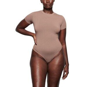 SKIMS Cotton Jersey T-Shirt Bodysuit Umber 2X